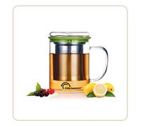 LITTLE BALANCE 8442, Mug Infuseur, mug à thé en verre borosilicate, Infuseur Inox, Poignée anti-brûlures, 400 ml