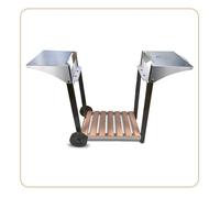 LITTLE BALANCE 8477 Chariot pour Plancha Aquitaine Pro, Chariot à roulettes, Dessertes latérales et rabattables, Inox et Bois