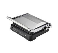 LITTLE BALANCE 8734 Electronic Grill, Grill Viande électrique, Multifonction, Viande, Légumes, Paninis, Plaques amovibles sans PFAS, Antiadhésif, Ecran tactile, 2000 W, Noir / Inox