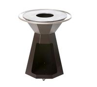 Little Balance 8954, Brasero Genius 70, Barbecue Brasero à Bois Extérieur Jardin ou Terrasse, avec Plancha INOX, Rangement Bois XXL, Acier, Fabriqué en France