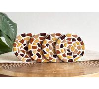 Little Creations mosaik - Lot de 4 dessous de verre - Kit de bricolage complet pour adultes - Dessous de verre en mosaïque créative - Dessous de verre polyvalents (sable/beige)