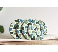 Little Creations mosaik - Lot de 4 dessous de verre - Kit de bricolage complet pour adultes - Dessous de verre en mosaïque créative - Dessous de verre polyvalents (verts)