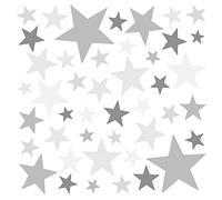 Little Deco DL394 Lot de 60 stickers muraux pour chambre d'enfant Motif étoiles I Gris