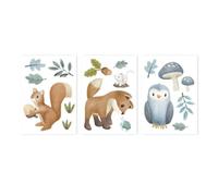 Little Dutch Lot de 3 stickers muraux Forest Friends A4 - 30 x 21 cm