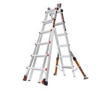 Little Giant Conquest 2.0 Échelle Multiposition 6x6 Marches 16336 Aluminium - Échelle Transformable Professionnelle Tout Terrain avec Roues et Stabilisateur