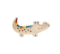Lampe veilleuse crocodile bois naturel