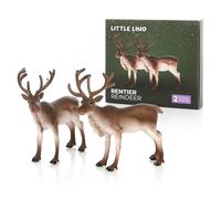Little Lino Lot de 2 figurines de renne de la forêt pour lutin de Noël, calendrier de l'Avent et écurie pour enfants - Figurine de Noël