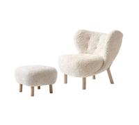 Little Petra VB1 Lounge Chaise Andtradition chêne blanc - Clair de lune - avec tabouret - 5705385022436