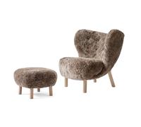 &Tradition Little Petra VB1 fauteuil et pouf ATD1 Chêne blanchi huilé- Sahara
