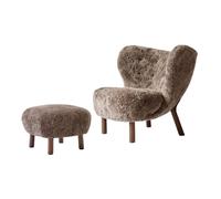 &Tradition Little Petra VB1 fauteuil et pouf ATD1 Noyer huilé-Sahara
