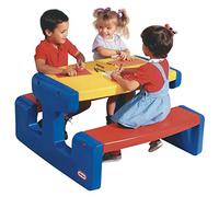 Little Tikes Grande Table de Pique-nique - Jusqu'à 6 places - Pour les Devoirs, les Projets & le Jeu - Couleurs Primaires