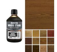 Littlefair's Teinte Bois 500ml - Teinture Bois Écologique À Base D'Eau et Sûre - Lasure Bois Intérieur à Séchage Rapide - Peinture Lasure pour Bois Nettoyage Facile - Couleur:Acajou marron