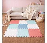 LittleTom 9 Pièces Tapis de Sol Bébé dès Le Premier Mois - 30x30 cm Dalles en Mousse EVA - Surface de Jeu Douce pour l'Éveil - Carrés Puzzle Antidérapants - Revêtement pour la Chambre des Petits
