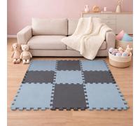 LittleTom 9 Pièces Tapis de Sol Bébé dès Le Premier Mois - 30x30 cm Dalles en Mousse EVA - Surface de Jeu Douce pour l'Éveil - Carrés Puzzle Antidérapants - Revêtement pour la Chambre des Petits