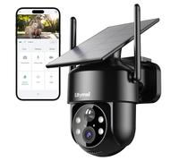 LITYMOL Caméras de sécurité 2K à 360° sans fil pour l'extérieur, caméras solaires pour la sécurité de la maison, vision nocturne couleur, détection AI, audio bidirectionnel, alarme de sirène, stockage