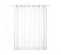 LIUJYUAN Rideau Voilage 135 x 250 cm Oeillet, Semi-Transparent Voile Drapes Respirant, Modernes, Léger pour Maison Salon Chambre Fenêtre, Blanc