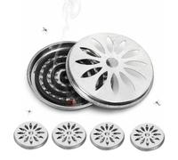 LIUKUANGDA 5Pcs Anti Moustique Support Support Serpentin Support en Spirale de Moustique Porte Encens en Métal Classique Support de Bobine de Moustique avec Couvercle Anti-Moustiques Porte-Encens