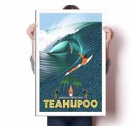 LIULAG impression sur toile 30x45cm Sans cadre Teahupo’o Tahiti Surfing Vintage Voyage Affiche Intérieur Peintures Salle de bain Home Design Art Print