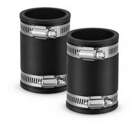 LIULINY 2 Pce 50mm Élastomère Manchon Flexible avec Colliers Serrage Inox | Ø 50 mm Manchon Caoutchouc Tuyau, Raccord Flexible en Caoutchouc, pour Tuyau en PVC, Rigide, SystèMe de Ventilation
