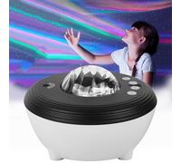 LIULIQ Veilleuse LED Ciel Étoilé, Lampe LED Effet Vagues Océan avec Télécommande, 38 Modes Scènes + Mode Personnalisé, Musique Intégrée Et Minuterie pour Chambre d'enfant, Anniversaires Et Noël