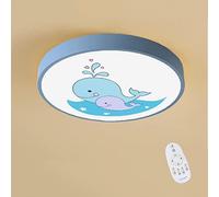 LIUNIAN Le plafonnier rond ultra-mince a mené le dessin animé créatif de dinosaure de 6 cm, lampe de plafond à intensité variable pour la chambre de filles garçons, avec télécommande, 30cm, 18W