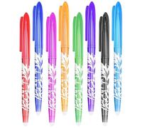 LIURFLNC Lot de 8 stylos effaçables - Gomme de 0,5 mm - Stylo gel pour fournitures scolaires et fournitures de bureau - Carnet d'étudiant