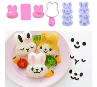 Liuxingran Ensemble de moules à sushi en forme de boule de riz Motif lapin Accessoires pour bento Outils de cuisine