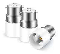 Liuyife Adaptateur Douille B22 en E14, Convertisseur E14 vers B22, Baïonnette vers Adapter de Douille pour Lampes à Incandescence, Halogènes, CFL et LED, 3 Pièces