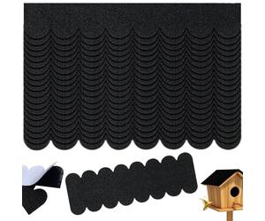 LIUZHUJ 21 Pièces Shingle de Toiture de Feutre, Autocollant Bardeaux de Toit Autocollants, Découpable Feutre Bitumé pour Nichoirs, Noir Mini Bardeaux de Toit, pour Nichoirs Oiseaux, Niches à Chiens