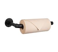 Livabber Porte-Papier Toilette en Forme de Tuyau Industriel - Style Vintage - Support Mural pour Salle de Bain, Salon et Cuisine (Porte-Serviettes en Papier de 33 cm, Noir)