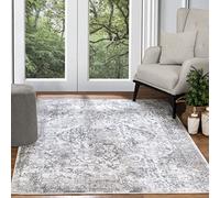 Livabliss Almere Tapis Vintage - Tapis de Salon, Salle à Manger, Chambre, Cuisine - Boheme Chic, Design Traditionnel Oriental Multicolore, Coloré Poil Court 160x213 cm - Gris et Blanc
