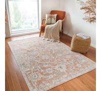 Livabliss Dakar waschbar inder Waschmaschine - Vintage Groß für Wohnzimmer 120x170 cm, Schlafzimmer, Küche - Orientalischer Boho, Braun, Creme, Blau