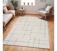 Livabliss Kalix Wohnzimmer Modern - Abstrakt Design in Marmor Optik für Wohnzimmer 160x213 cm, Esszimmer, Schlafzimmer - Marmor groß, weicher Kurzflor in Orange, Braun, Creme