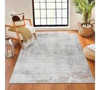 Livabliss Kampen Moderne Abstrait - Salon, Salle à Manger, Chambre Adulte et Ado, Cuisine - Design Marbre Moucheté Multicolore, Poil Ras Doux 160x215 cm - Beige, Gris, Blanc