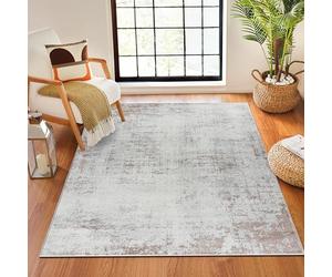 Livabliss Kampen Moderne Abstrait - Salon, Salle à Manger, Chambre Adulte et Ado, Cuisine - Design Marbre Moucheté Multicolore, Poil Ras Doux 160x215 cm - Beige, Gris, Blanc