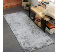 Livabliss Kampen Tapis Abstrait 80x220 cm - Style Marbre Moderne - Tapis Salon, Salle à Manger, Cuisine & Chambre - Doux, Luxueux et Facile d’Entretien - Gris & Ivoire