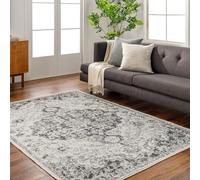 Livabliss Lou Asmara Tapis Vintage 200 x 275 cm - Motif bohème Traditionnel Multicolore pour Salon, Salle à Manger et Cuisine, Facile d'entretien, Gris, Noir, Blanc