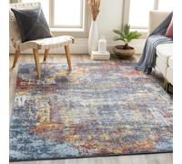 Livabliss Miami Wohnzimmer Modern - Abstrakt Design in Marmor Optik für Wohnzimmer 120x170 cm, Esszimmer, Schlafzimmer - Marmor e groß, weicher Kurzflor in Dunkelblau, Rost, Grau