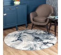 Livabliss New York Moderne Abstrait - Salon, Salle à Manger, Chambre Adulte et Ado, Cuisine - Design Marbre Moucheté Multicolore, Poil Ras Doux 160 cm - Bleu, Gris, Beige