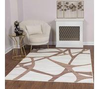 Livabliss Santa Cruz Tapis Moderne Abstrait - Tapis Salon, Salle à Manger, Chambre Adulte et Ado, Cuisine - Design Marbre Moucheté Multicolore, Poil Ras Doux 120x170 cm - Beige, Marron