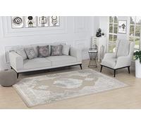 Livabliss Tangier Tapis Vintage - Tapis de Salon, Salle à Manger, Chambre, Cuisine - Boheme Chic, Design Traditionnel Oriental Multicolore, Coloré Poil Court 160x213 cm - Beige