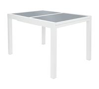 LIVARNO HOME Table de jardin extensible en aluminium Houston, blanc/gris clair