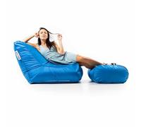 LIVEDECO - Fauteuil Pouf XXL Déhoussable, Extérieur, Outdoor, Jardin, Terrasse, Bleu Turquoise BiG52 Iron RAW