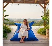 LIVEDECO - Pouf Extérieur, Outdoor, Jardin, Terrasse, Bleu BiG52 Iron RAW