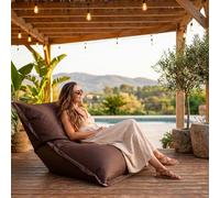 LIVEDECO - Pouf Extérieur, Outdoor, Jardin, Terrasse, Marron Chocolat BiG52 Iron RAW