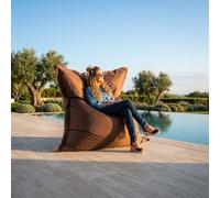 LIVEDECO - Pouf Géant Marron BiG52 Classic 170x130 cm - Déhoussable, Intérieur/Extérieur, Rempli de Billes de Polystyrène