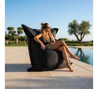 LIVEDECO - Pouf Géant Noir BiG52 Classic 170x130 cm - Déhoussable, Intérieur/Extérieur, Rempli de Billes de Polystyrène