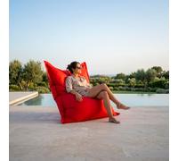LIVEDECO - Pouf Géant Rouge BiG52 Classic 170x130 cm - Déhoussable, Intérieur/Extérieur, Rempli de Billes de Polystyrène