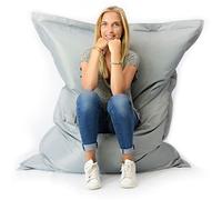 LIVEDECO - Pouf Géant XL 160 x120 cm Intérieur et Extérieur, Déhoussable, Salon, Jardin, Gris BiG52