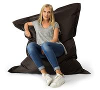 LIVEDECO - Pouf Géant XL 160 x120 cm Intérieur et Extérieur, Déhoussable, Salon, Jardin, Marron BiG52
